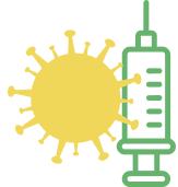 Virus and syringe icon