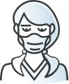 Woman with face mask on icon