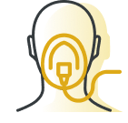 Person with breathing equipment icon