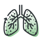 Damaged lungs icon